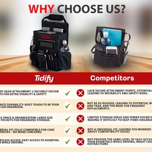 Back Seat Car Organizer with Dedicated Tablet and Laptop Storage Stabilizing Sid - Picture 6 of 7